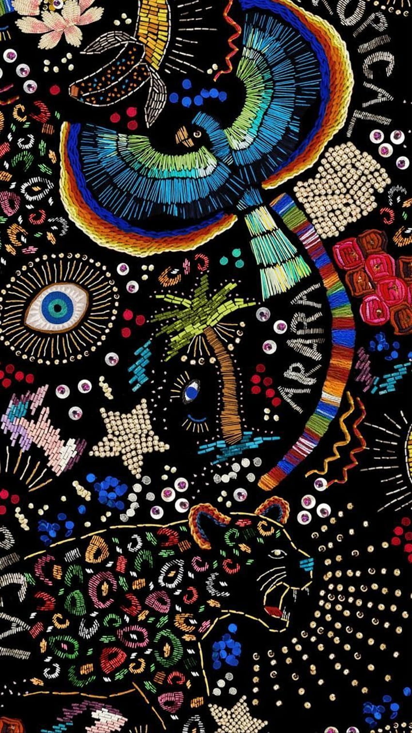 Thais Bomfim na iPhone'a. Hippie, Trippy, Art Collage Wall, Hippie Psychodeliczna sztuka Tapeta na telefon HD