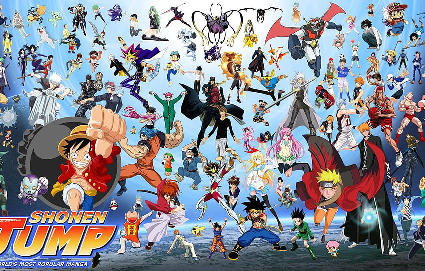 Jeu, Eau de Javel, Naruto, One Piece, Anime - Shonen Jump All Characters Fond d'écran HD