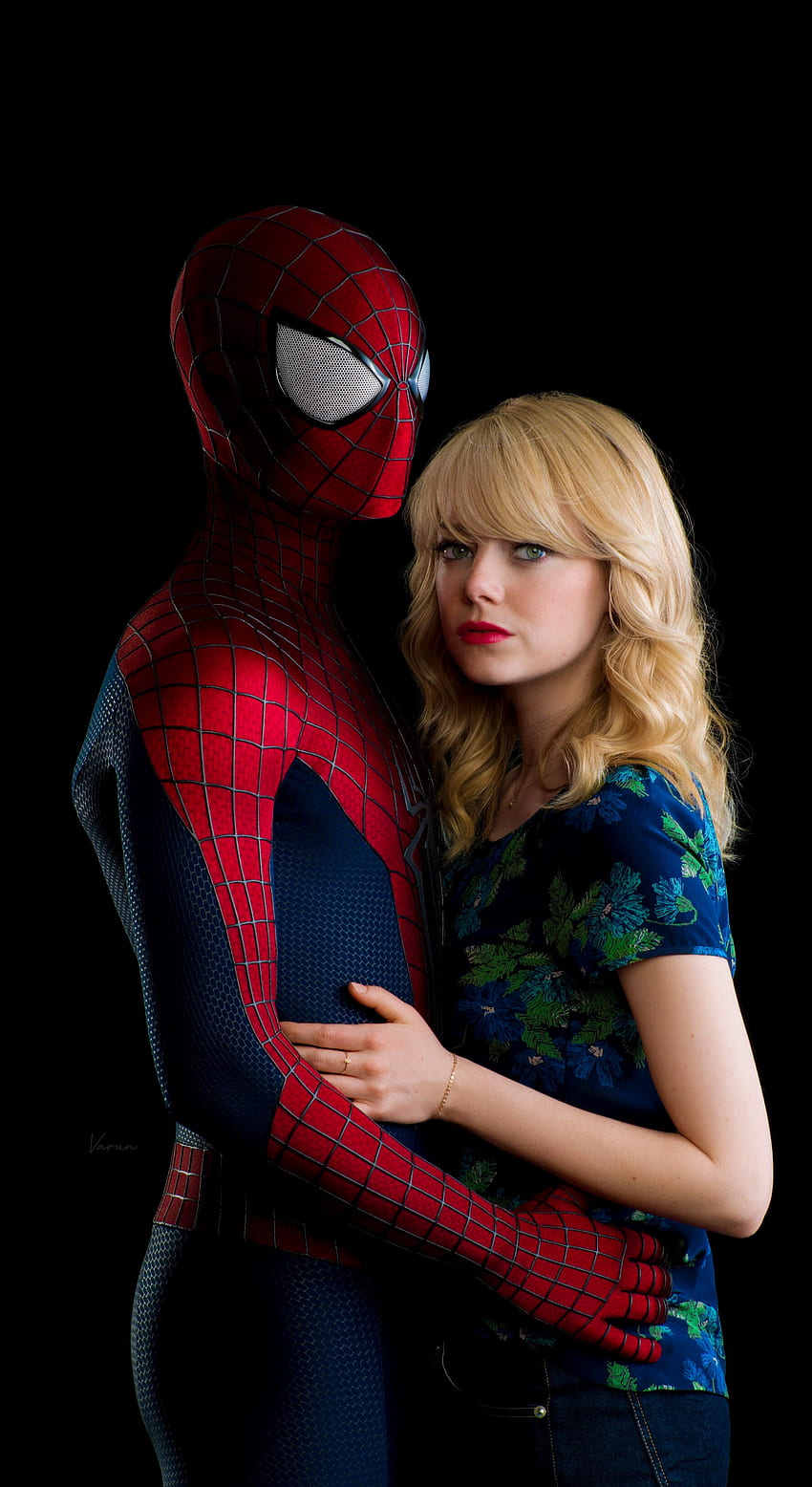 Niesamowity Spiderman, Emma Stone, krawat, Peter Parker, Andrew Garfield Tapeta na telefon HD