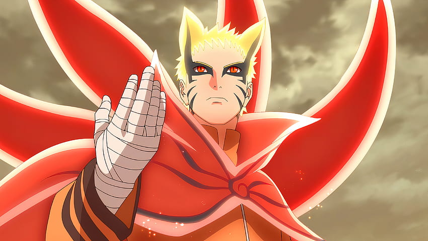 Naruto Uzumaki hand up Baryon Mode Anime Ultra, 나루토 배런 모드 HD 월페이퍼