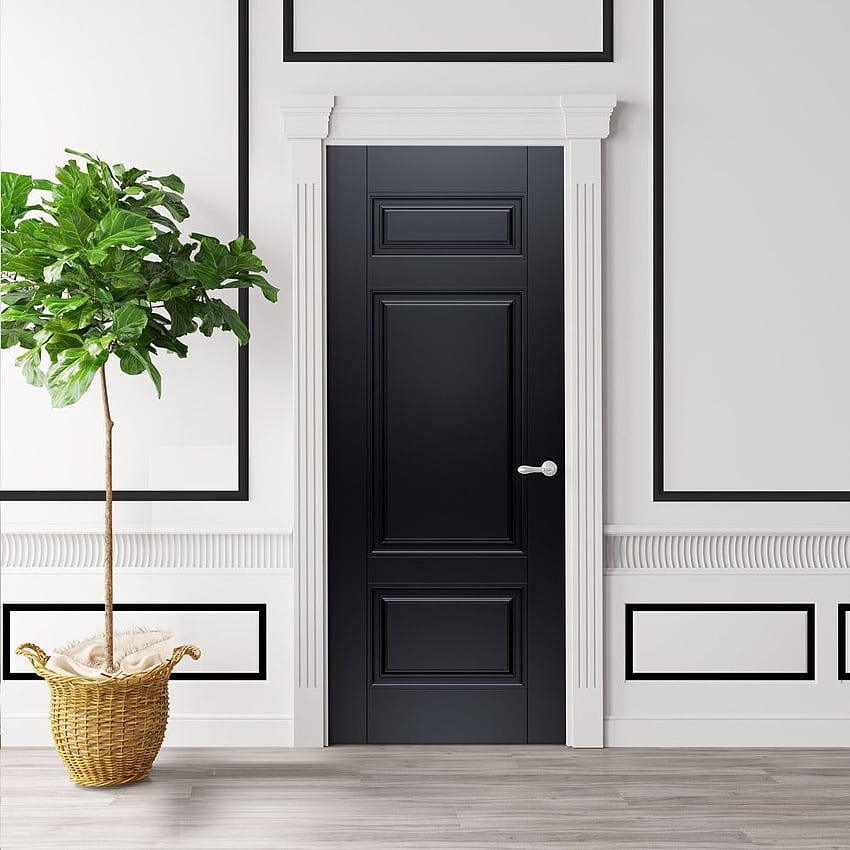 Classical Style Black Door HD phone wallpaper