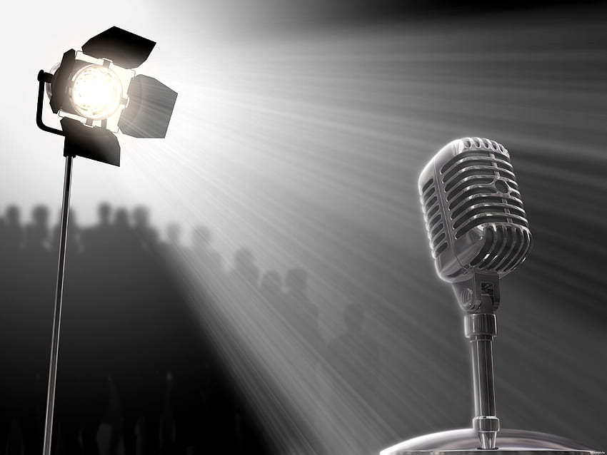 Microphone Stand Spotlight , Background, Radio Micro HD wallpaper