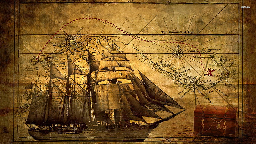 Old ship with map Digital Art 8710 [] for your , Mobile & Tablet. Explore Old Map . Vintage Map , Old World for HD wallpaper