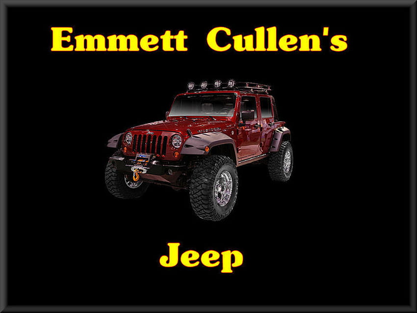 Emmett Cullens Jeep, crépuscule, emmett cullen, jeep, rouge Fond d'écran HD