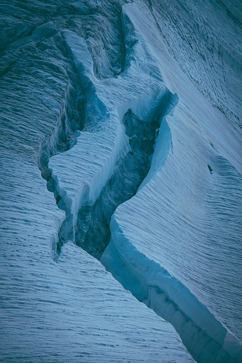 Надморска височина, ледник, пейзаж, пукнатини HD тапет за телефон