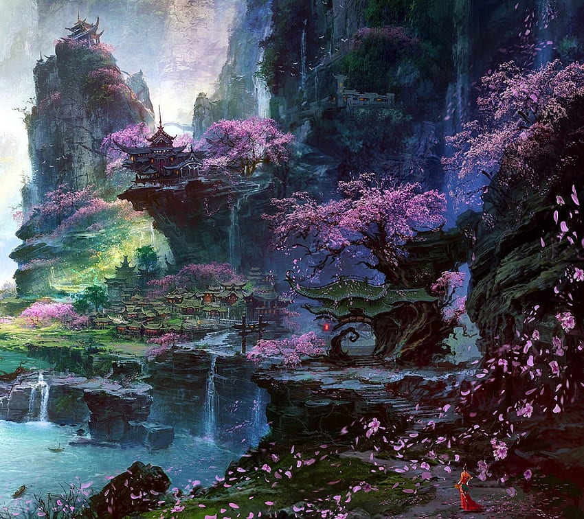 Fantasy City (), Oriental Landscape HD wallpaper