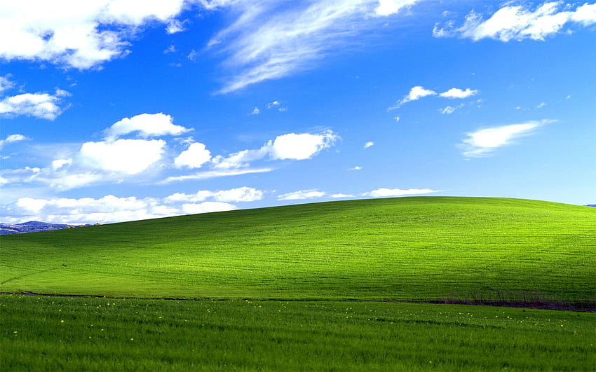 natura, paesaggio, cielo, collina, erba, campo, nuvole, Windows XP / e mobile Sfondo HD