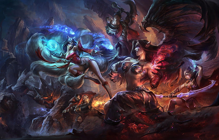 League Of Legends, Realistic, Ahri, Fantasy Art / and Mobile Background ...
