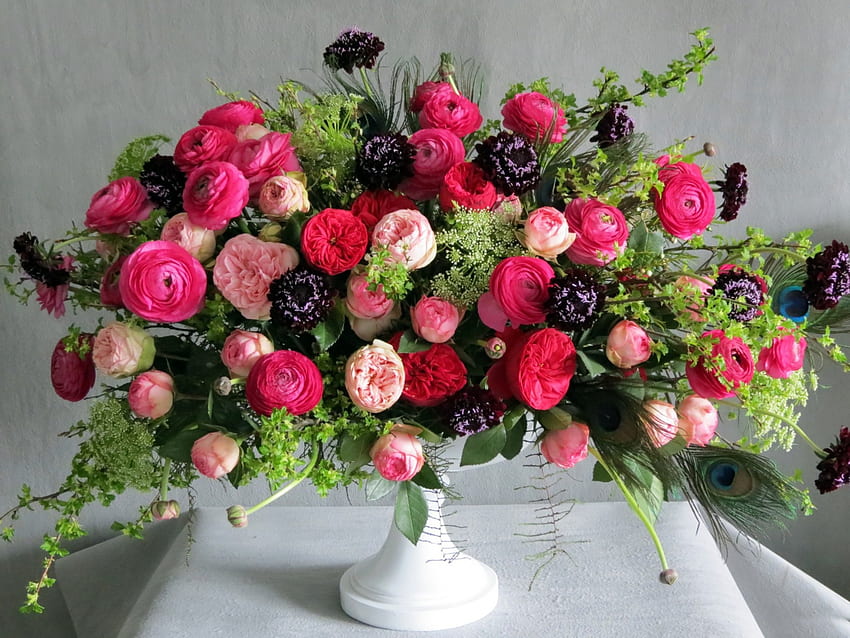 * Bouquet di ranunkulyus - ranuncolo asiatico *, bouquet, natura, fiori, fiore Sfondo HD