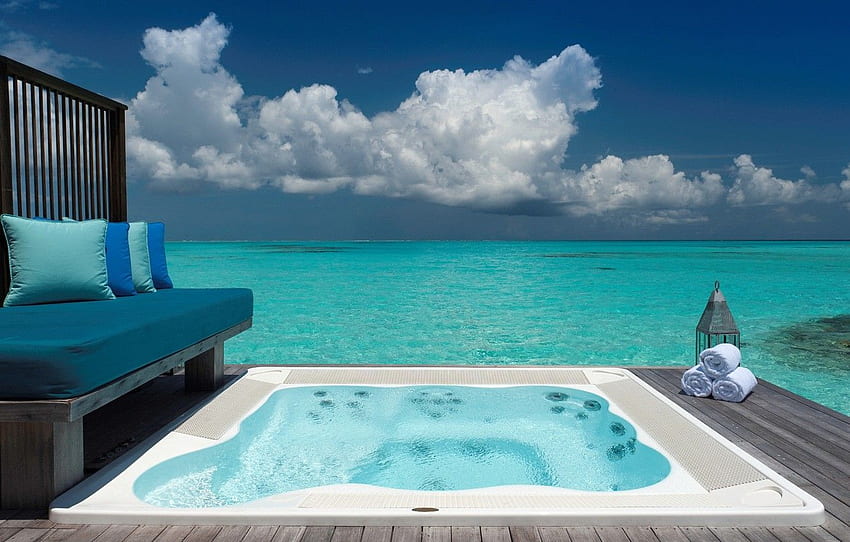 water, the ocean, Jacuzzi, resort, Spa for , section природа HD wallpaper