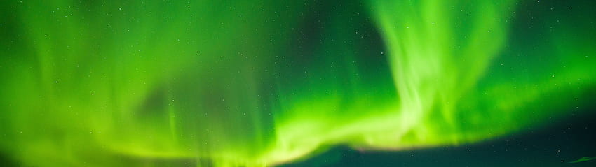 Iceland, Aurora Borealis, Green, Stars - Maiden, 3840x1080 Green HD wallpaper