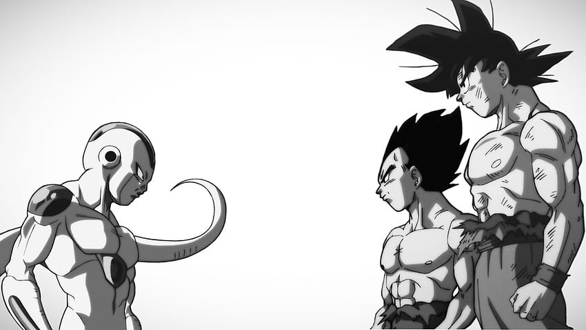 Black x White: Goku v Frieza v Vegeta HD wallpaper