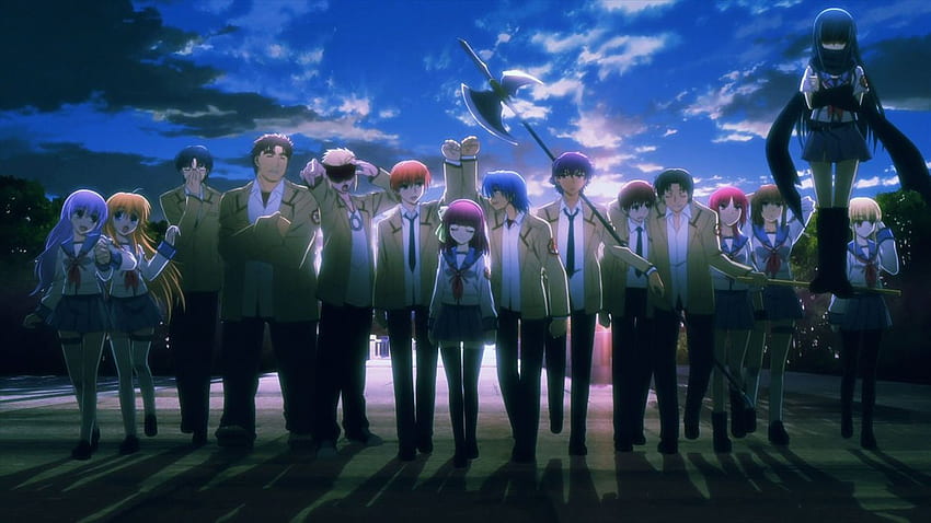 Anime dziewczyna mundurek szkolny grupa przyjaciele piękna Angel Beats., Przyjaźń anime Tapeta HD