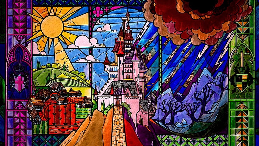 Stained Glass - Beauty and the Beast 39325714 HD wallpaper