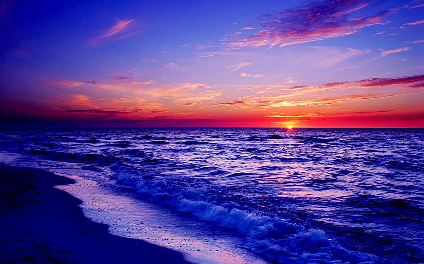 SUNSET, 밤, 바다, 태양, 해변 HD 월페이퍼