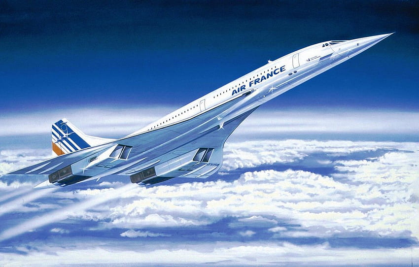 art, airplane, painting, aviation, Concorde for , section авиация HD wallpaper