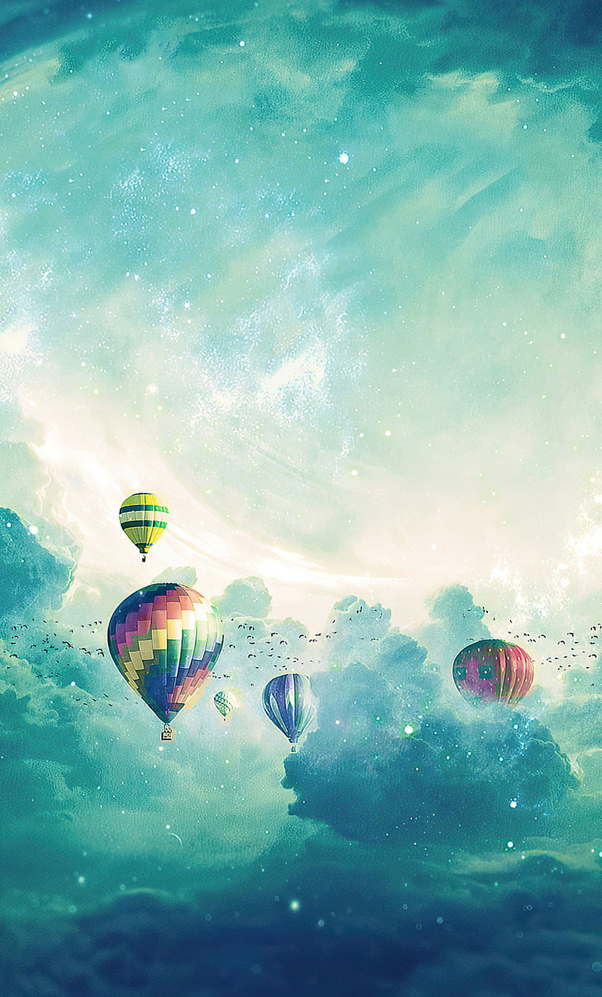 Hot Air Balloons Sky Dreamy iPhone , , Background, and, 3D Ballons HD phone wallpaper