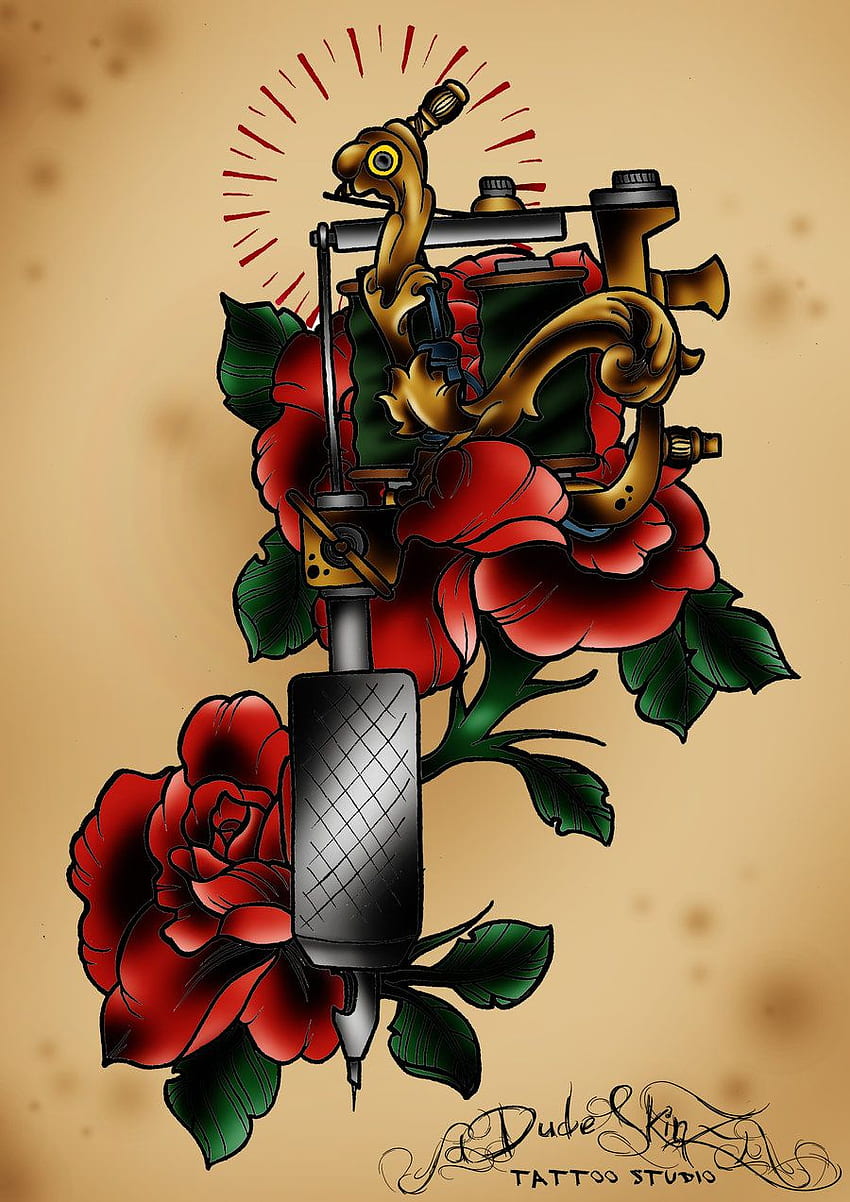 Paul Roger Old Brass Tattoo Machine by Lauro Paolini ColorShader