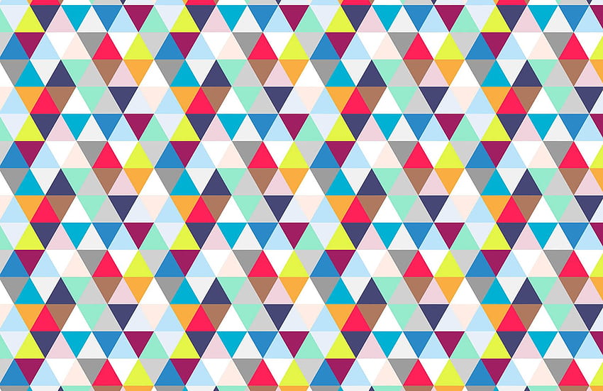 Multicoloured Triangles, Colorful Geometric Triangle HD wallpaper