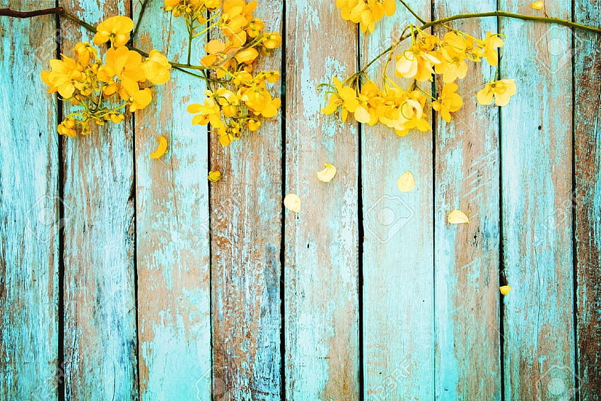 Rústico e amarelo. Fundo de verão, design de borda, fundo de flores, primavera rústica papel de parede HD