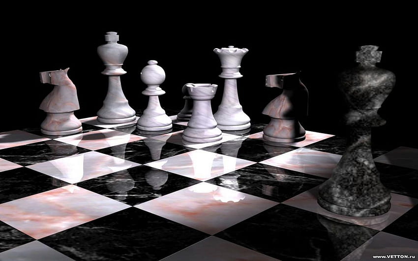 3D-Schachbrett -, Schachpferd HD-Hintergrundbild