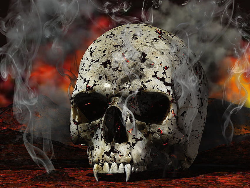 Fumée, 3D, Crâne Fond d'écran HD