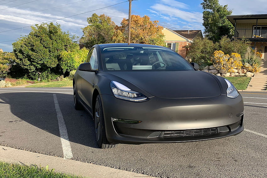 Matte black Tesla Model 3, stunning , wrap cost and info HD