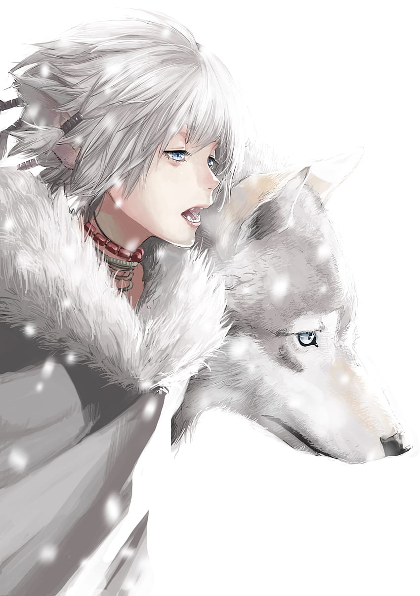 Animal Ears, Furry, Anime Boy, Wolf, Gray Hair, Sharp Teeth - Resolution:, Cute Wolf Boy Anime HD phone wallpaper