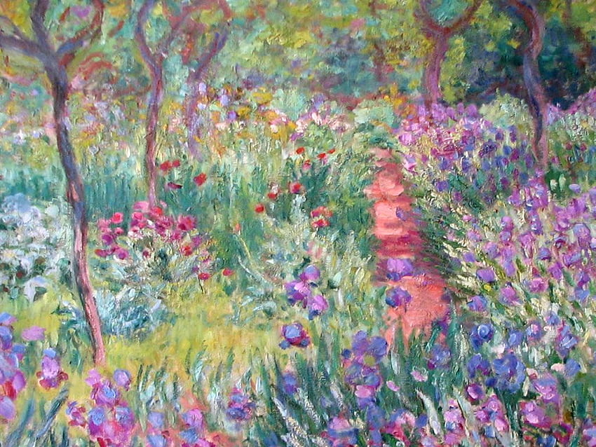 クロード・モネの庭の絵画 - ジヴェルニー モネの芸術家の庭 高画質の壁紙