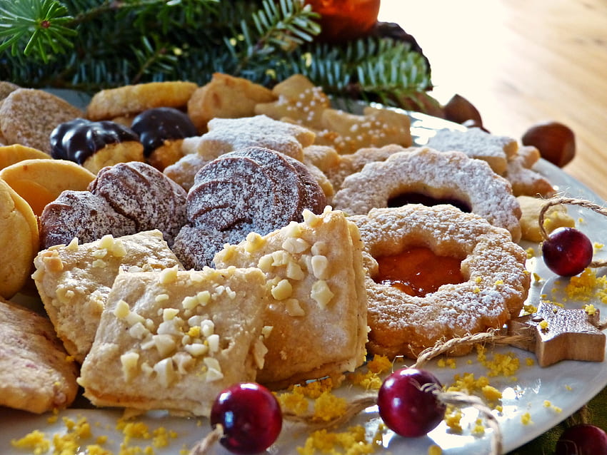 Jedzenie, ciasteczka, Boże Narodzenie, Produkty piekarnicze, Pieczenie, Słodycze Tapeta HD