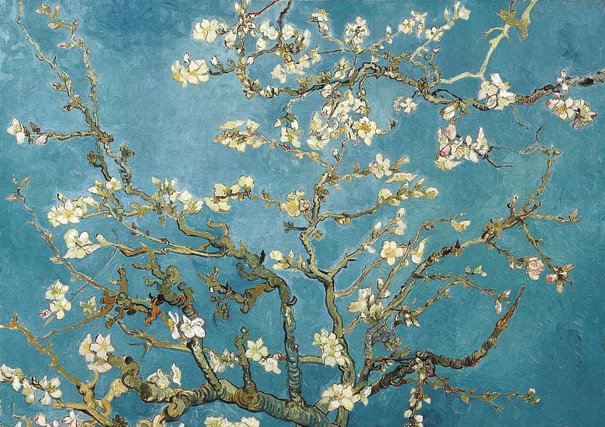 Ramos de Vincent Van Gogh com Seda Artística em Flor de Amendoeira, Flores de Amendoeira Van Gogh papel de parede HD