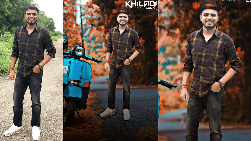 Amit Bhadana Khiladi Wala Look.. Picsart Superstar Editing.. 素晴らしいスクーターの背景 高画質の壁紙