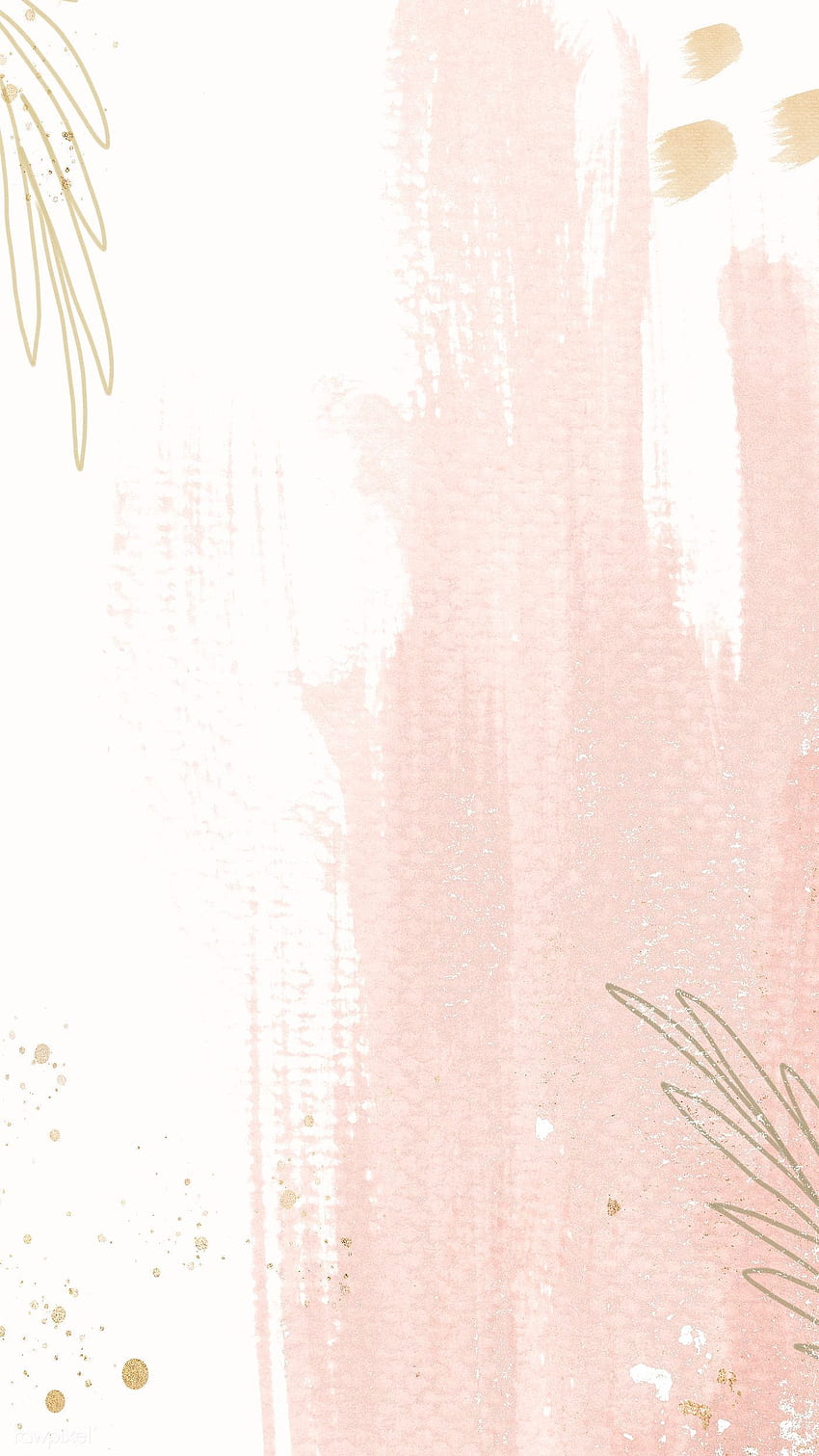 vetor premium de telefone móvel em aquarela com folhas rosa. Pastel, fundo pastel, fundo, abstrato pastel Papel de parede de celular HD