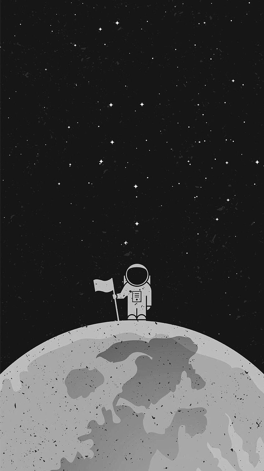 Astronauta espacial y luna. Astronauta , Minimalista , Mejor iphone fondo de pantalla del teléfono