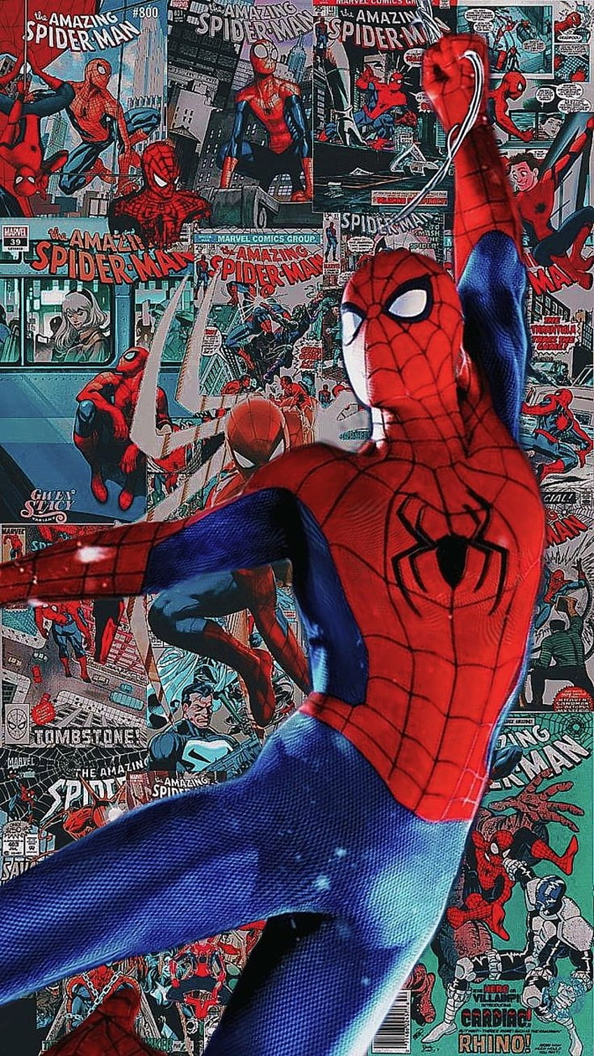 spiderman no way home, rojo, comic, arte HD phone wallpaper