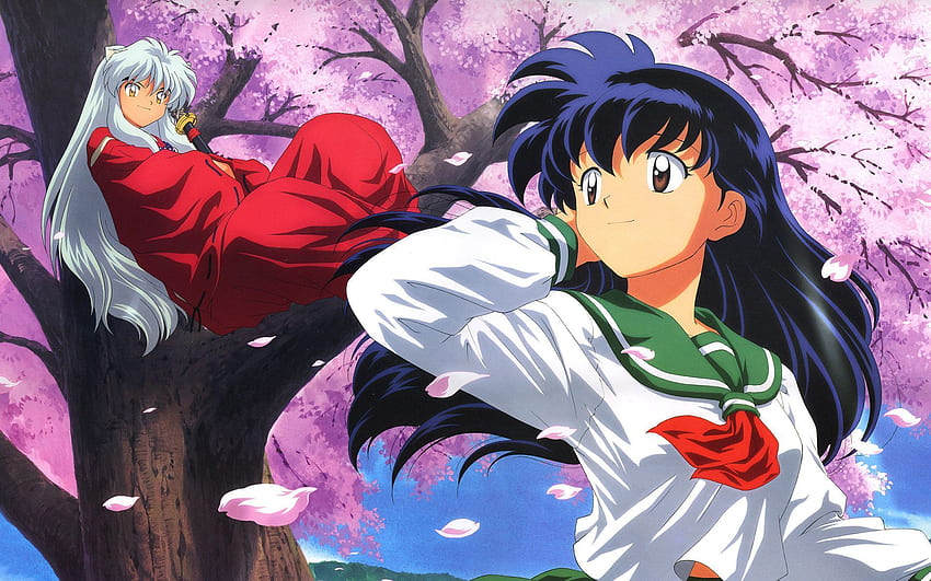 InuYasha and Background, Romantic Anime Inuyasha HD wallpaper