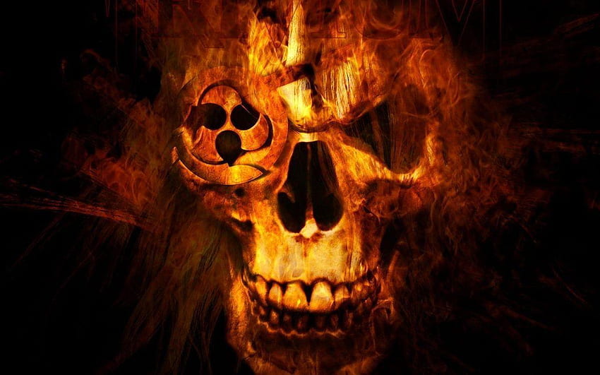 Abstract Skull, Orange Skull HD wallpaper