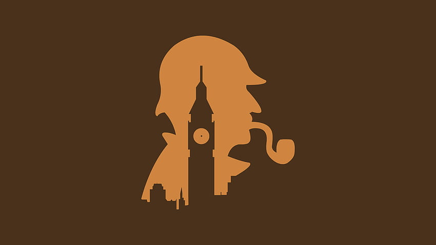 Минималистично векторно изкуство на Шерлок Холмс, Шерлок Холмс Тъмно HD тапет