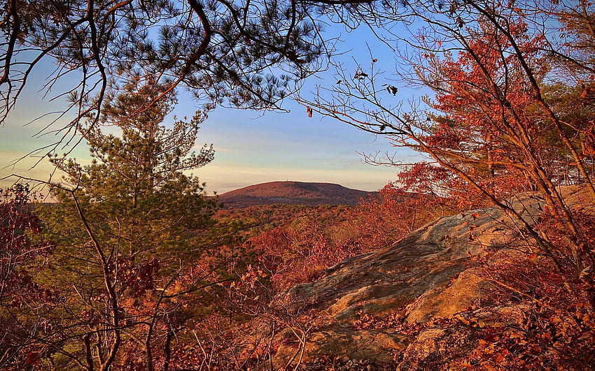 Wachusett Mountain in Princeton, Massachusetts, USA, Hügel, Blätter, Herbst, Farben, Landschaft, Bäume HD-Hintergrundbild