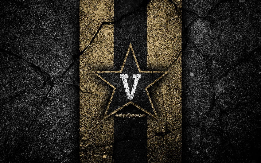 Vanderbilt Commodores, , american football team, NCAA, brown black stone, USA, asphalt texture, american football, Vanderbilt Commodores logo for with resolution . High Quality HD wallpaper