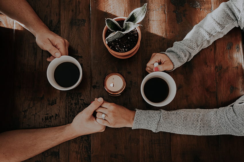 Love, Coffee, Couple, Pair, Hands, Tenderness HD wallpaper