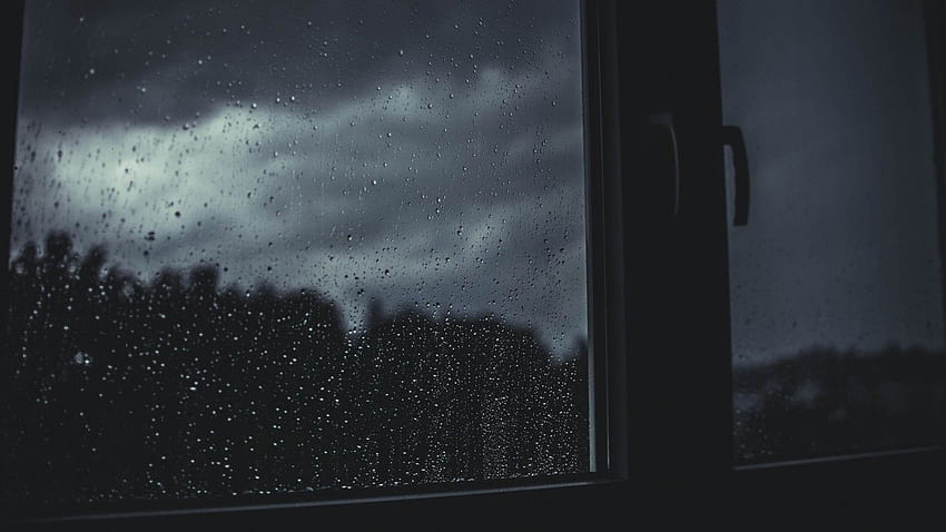 Pioggia, finestra, sfocatura, nuvole scure per laptop, notebook, Rainy Dark Sfondo HD