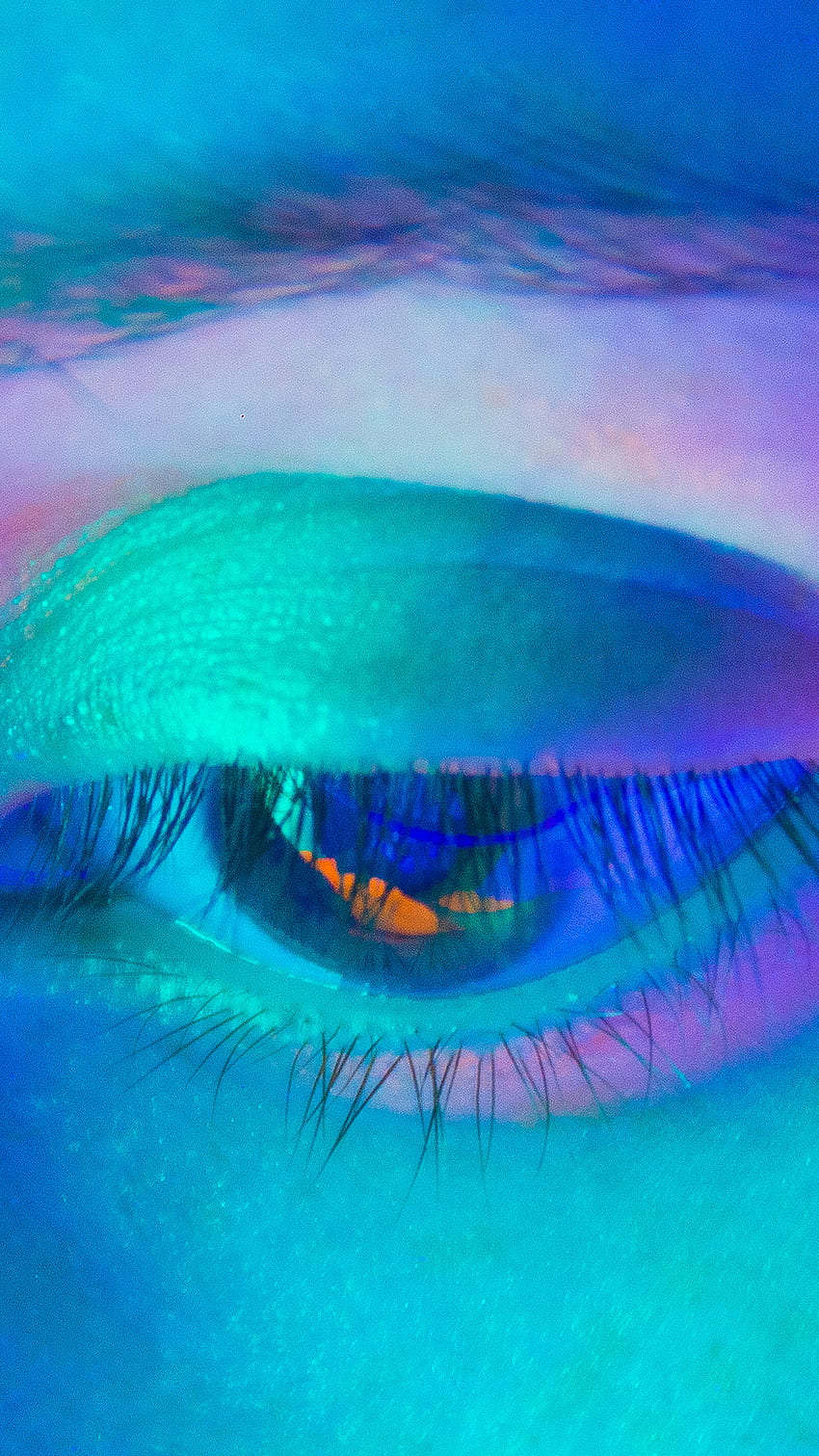 Neon Eye Blue Human Body Art HD phone wallpaper