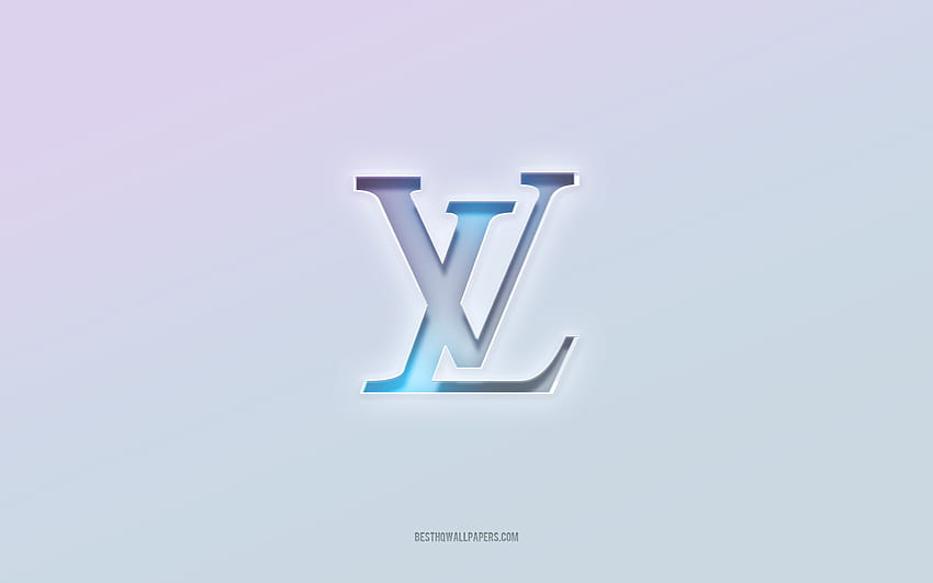 Louis Vuitton logo, cut out 3d text, white background, Louis Vuitton 3d ...