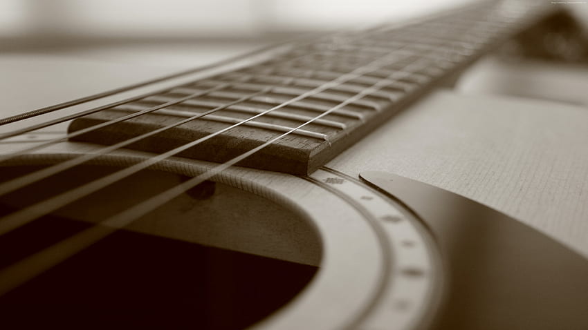 Acoustic Guitar Strings, Sepia, Musical Instrument, , , Background, 4rj3zu HD wallpaper