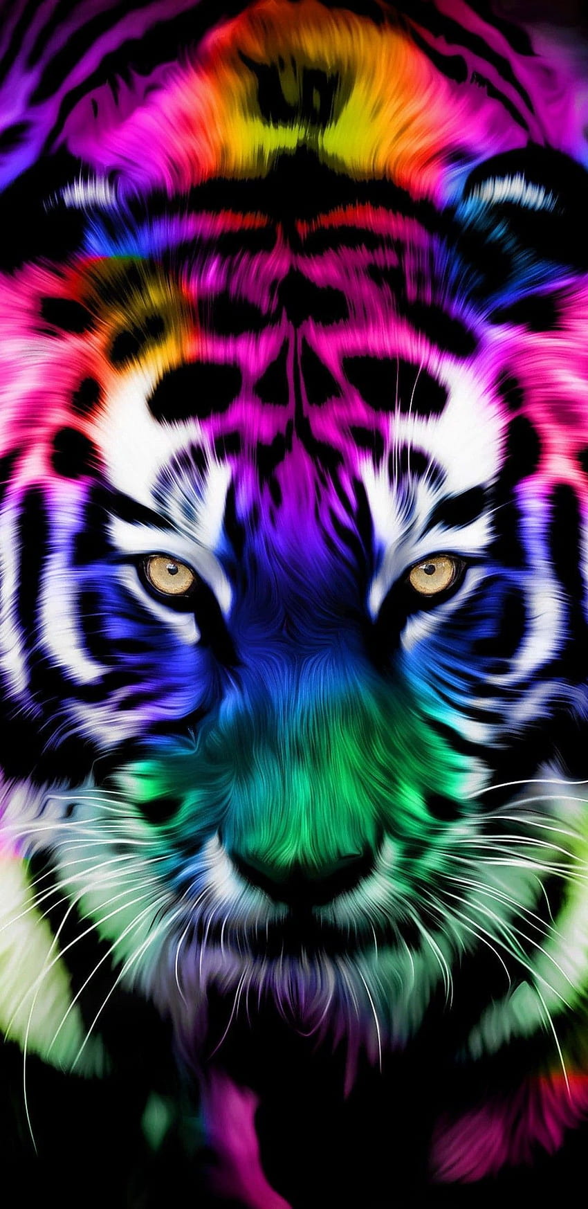 .By Artist Unknown. Phone in 2019, Colorful Tiger HD phone wallpaper ...