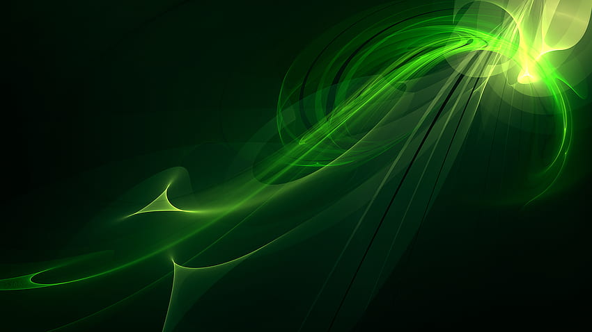 : Green fractal - Abstract, Black, Fractal HD wallpaper