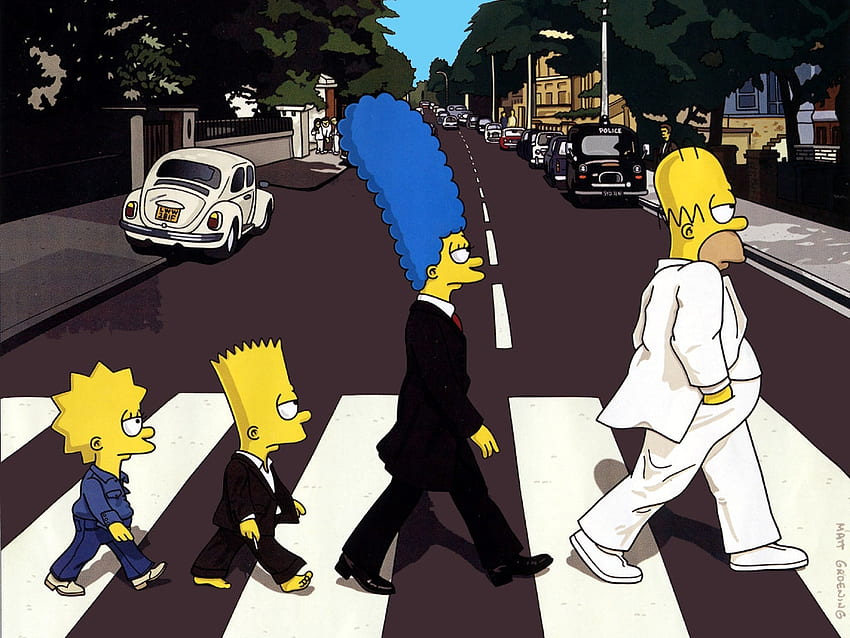 The Simpsons - Abbey Road, Cartoons, The Simpsons, Abbey Road, アニメーション 高画質の壁紙