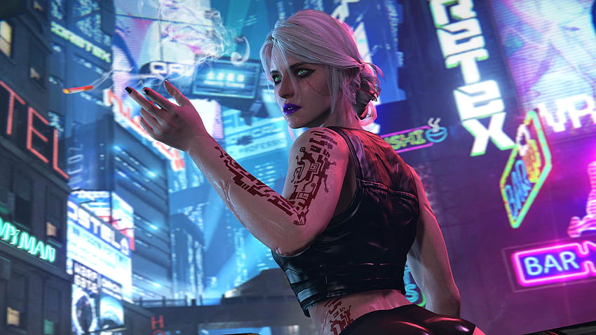 Ciri, O bruxo, cyberpunk 2077, arte papel de parede HD