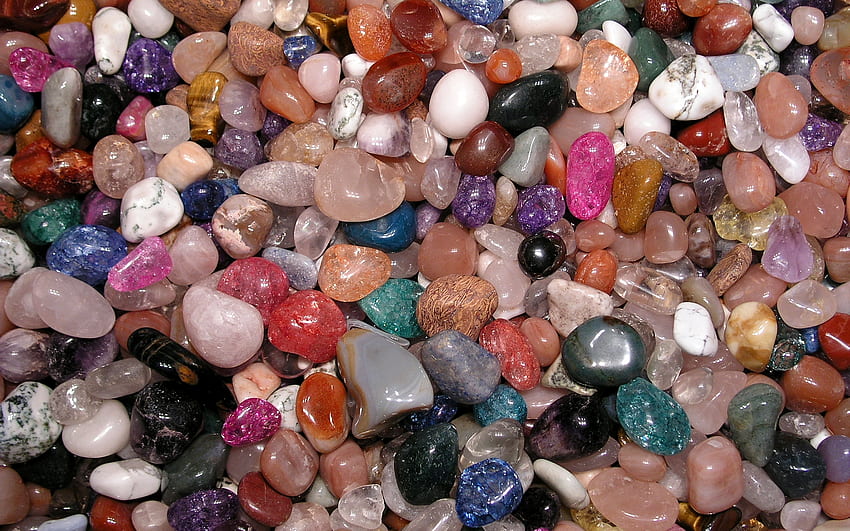 Gemstones, pebbles, colors, colorful, stones HD wallpaper